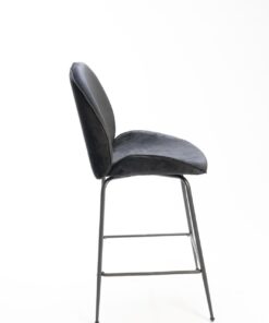 כיסא בר קטיפה בצבע שחור