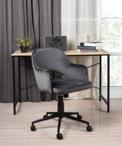 כיסא למשרד מעוצב בבד אפור