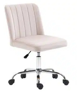 כיסא משרדי מעוצב בבד – קטיפה ורוד בייבי