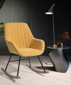 כיסא נדנדה מיוחד בבד צהוב