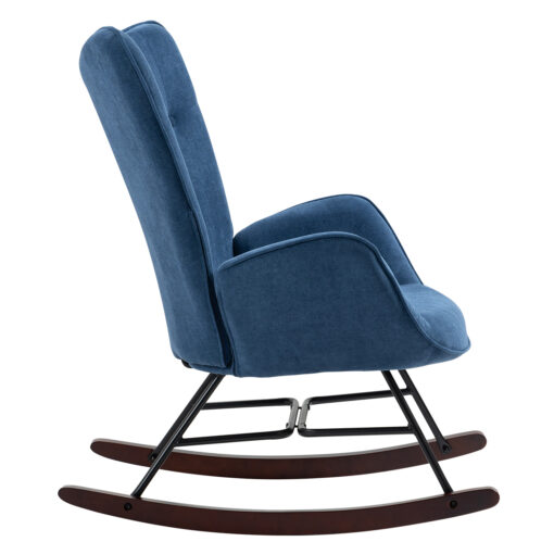 כסא נדנדה מעוצב בבד כחול