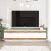 מזנון לסלון 180 לבן משולב אלון
