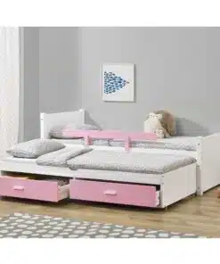 מיטות יחיד עם מיטת חבר לבנות