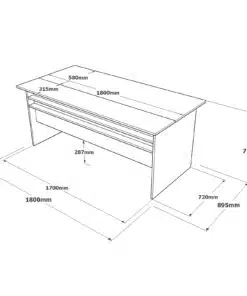שולחן כתיבה רוחב 180 סמ