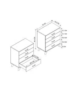 שידת מגירות לבנה