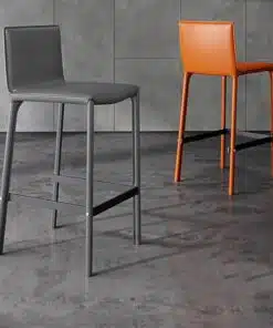 כיסא בר מעוצב כתום דמוי עור מבצע חיסול