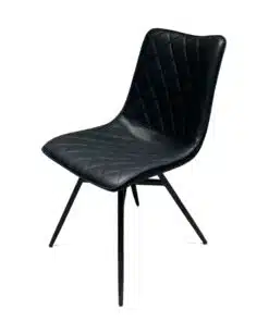 כיסא דמוי עור שחור לפינת אוכל
