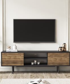 מזנון טלוויזיה מעוצב לסלון רוחב 160 עץ ושחור