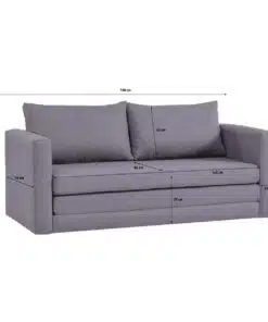 ספה זוגית נפתחת למיטה בד אפור