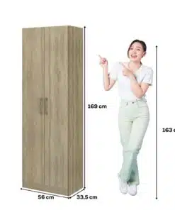 ארון מדפים 2 דלתות עץ