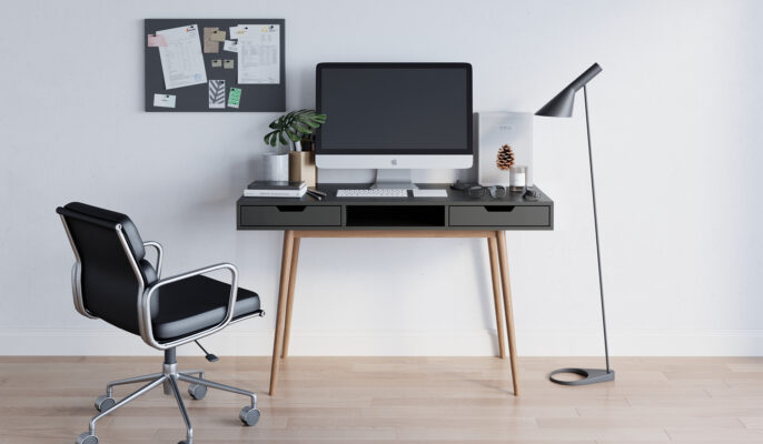 שולחן כתיבה מודרני בצבע שחור 120 סמ