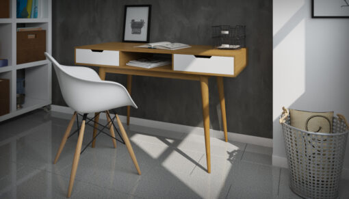 שולחן כתיבה מודרני רוחב 120 סמ אלון ולבן