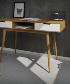 שולחן כתיבה מודרני רוחב 120 סמ אלון ולבן בזול