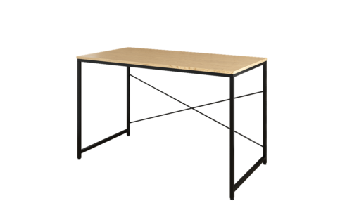 שולחן מחשב גוון עץ אלון ומתכת