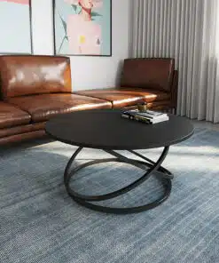 שולחן סלון עגול בצבע שחור