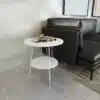 שולחן סלון עגול לבן