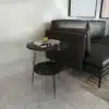שולחן צד לסלון עגול דמוי שיש שחור (2)
