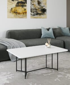 שולחן קפה לסלון בצבע לבן