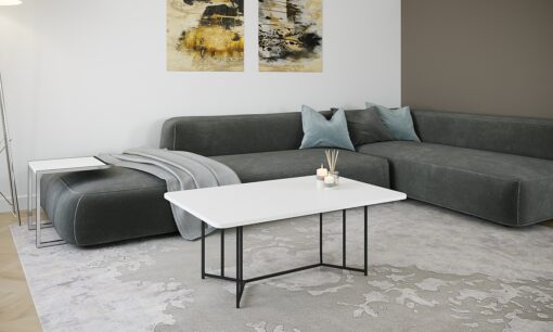 שולחן קפה לסלון בצבע לבן