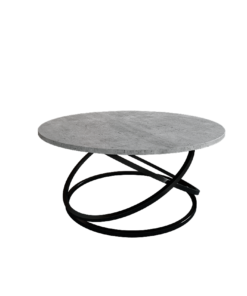 שולחן קפה עגול לסלון בצבע בטון
