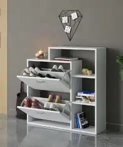 ארון מגירות לנעליים בצבע לבן
