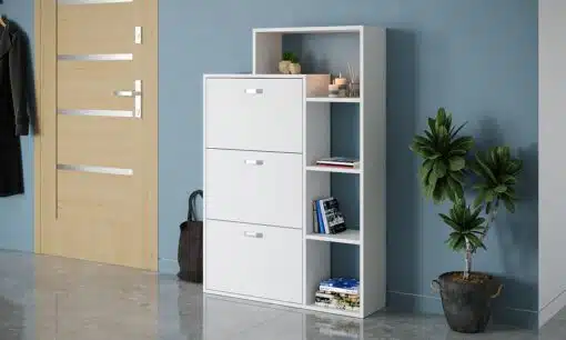 ארונית נעליים לבנה