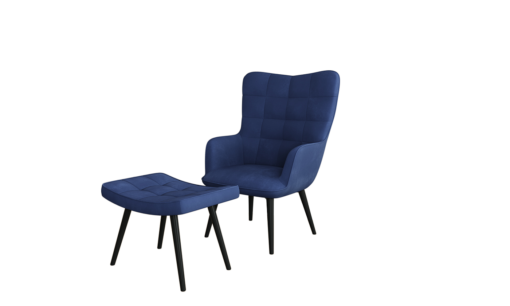 כורסא מעוצבת לסלון בד כחול במבצע