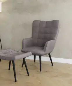 כורסא מעוצבת לסלון בד קטיפה אפור