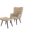כורסא מעוצבת עם הדום בצבע לאטה