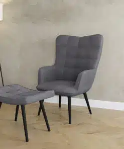 כורסא עם הדום קטיפה אפור במבצע
