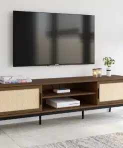 מזנון כפרי לסלון ראטן ועץ