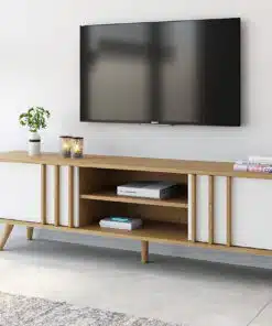 מזנון לסלון רוחב 180 סמ אלון משולב לבן