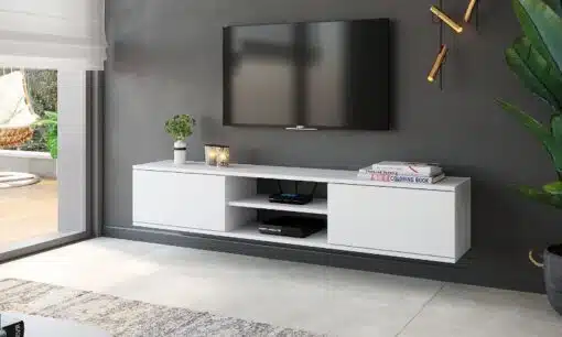 מזנון צף רוחב 180 בצבע לבן