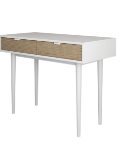 שולחן מחשב מעוצב לבן משולב אלון רוחב 120