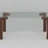 שולחן סלון זכוכית מלבני
