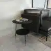 שולחן צד לסלון עגול שחור