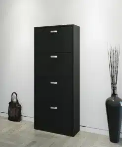 שידת נעליים בצבע שחור