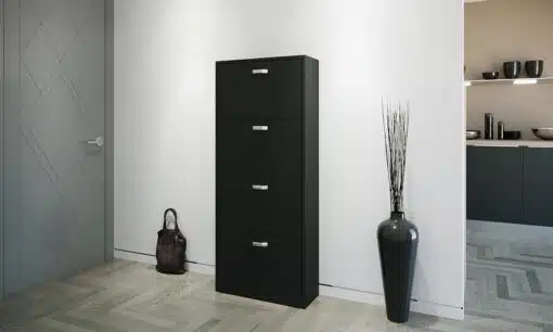 שידת נעליים בצבע שחור