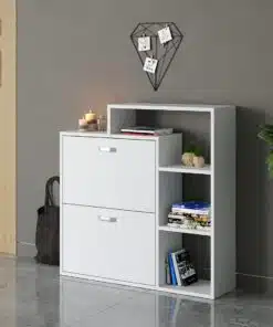 שידת נעליים לבנה