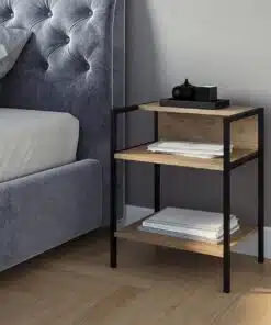 שידת צד מיטה עם מדפים