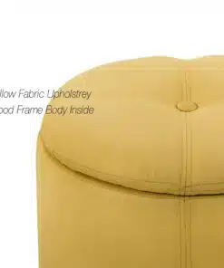 הדום עגול עם ארגז אחסון בצבע חרדל צהוב