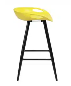 כיסא בר פלסטיק למטבח צהוב