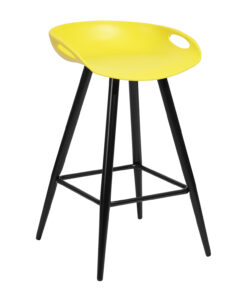 כיסא בר פלסטיק למטבח צהוב