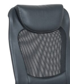 כיסא מחשב ארגונמי מרשת ודמוי עור שחור במבצע (Large)