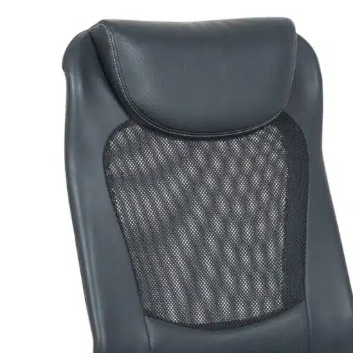 כיסא מחשב ארגונמי מרשת ודמוי עור שחור במבצע (Large)