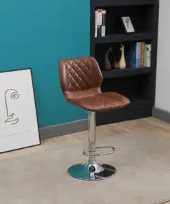 כסא בר מתכוונן חום כאמל גבוה