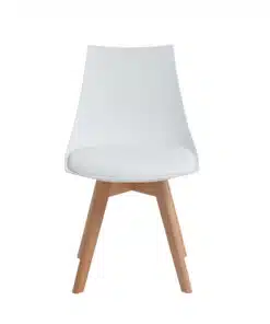 כסא לפינת אוכל לבן בעץ;