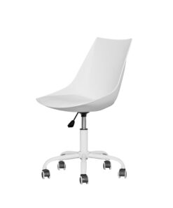 כסא מחשב לבן ללא ידיות