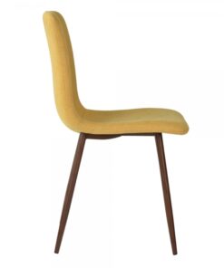 כסאות מעוצבים בצבע חרדל רגלי עץ
