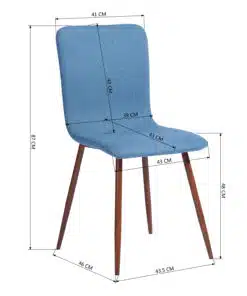 כסאות פינת אוכל תכלת עם רגליים בגימור עץ